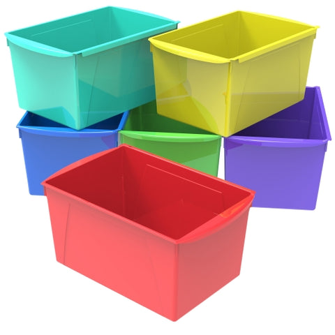 Extra Large Plastic Book Bin 6-Pack