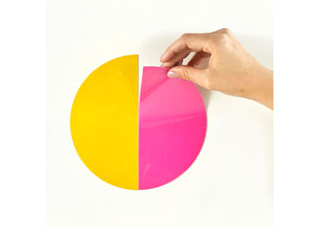 Write-On/Wipe-Off Clingy Fraction Circles