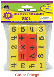 Foam Numbers And Operations Dice