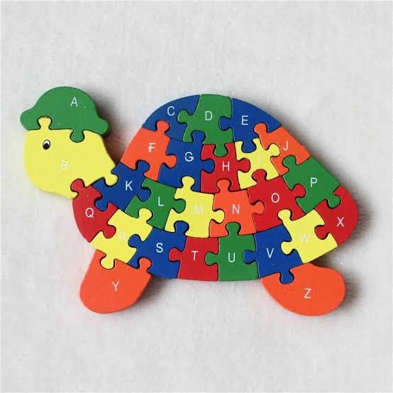 Alphabet and number puzzle in Tray - Turtle 26pcs – A to Z Educational ...