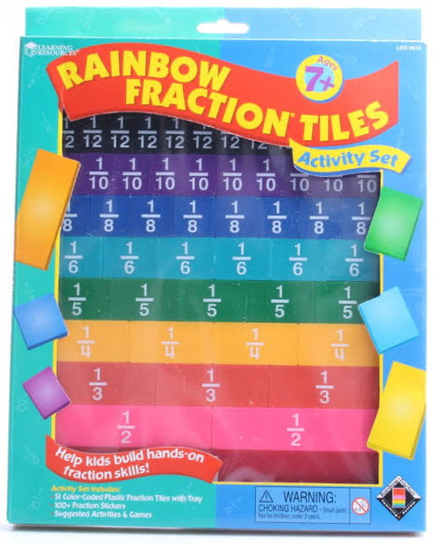 Fraction Tiles Rainbow with Tray