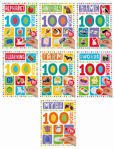 First 100 Words Sticker Activity Books Set of 7
