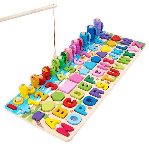 6 in 1 Wooden Fish & Learn Educational Set