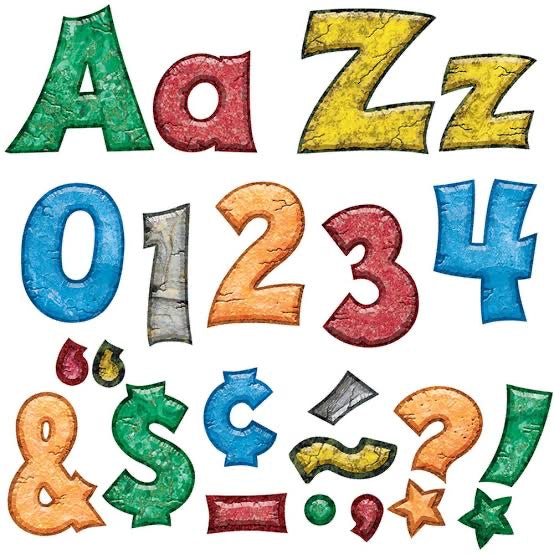 Ready punch out letters- Rocks and Stones
