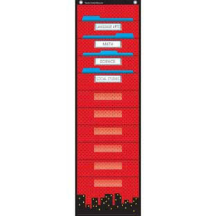 Superhero file storage pocket chart