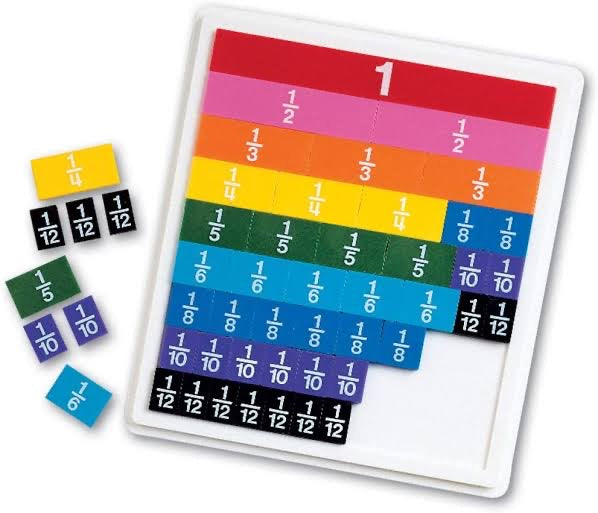 Fraction Tiles Rainbow with Tray