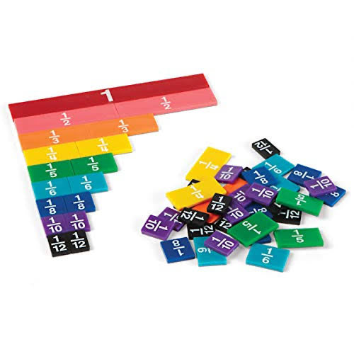 Fraction Tiles Rainbow with Tray
