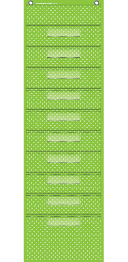 Lime Polka Dots File storage pocket chart