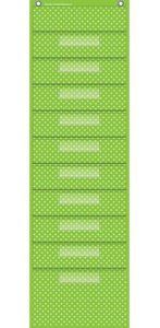 Lime Polka Dots File storage pocket chart