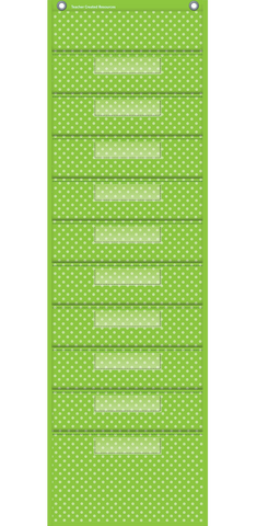 Lime Polka Dots File storage pocket chart