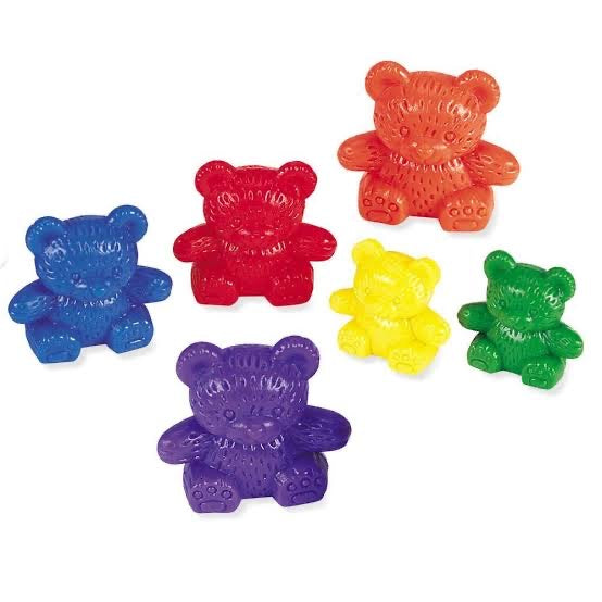 Three bear coloured counters of 96