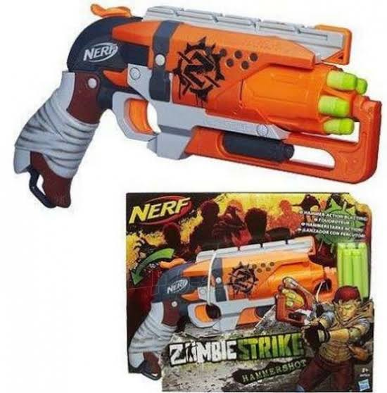 Nerf Zombie Strike Hammershot Blaster with 5 Nerf Zombie Strike Darts 