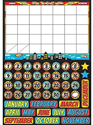 Superhero calendar magnetic mini bulletin board