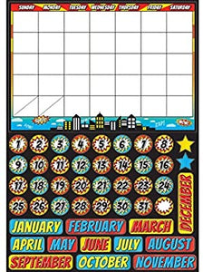 Superhero calendar magnetic mini bulletin board
