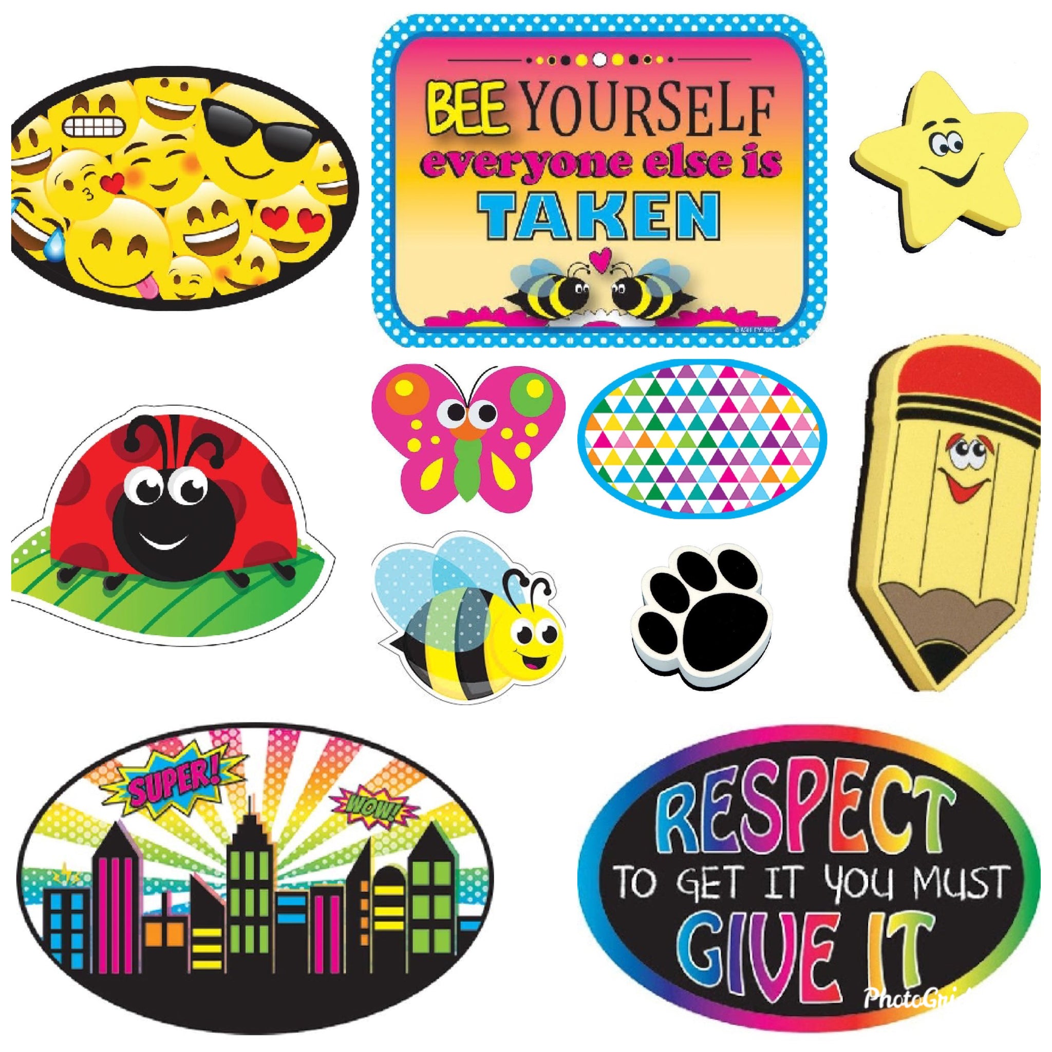 Magnetic whiteboard erasers.